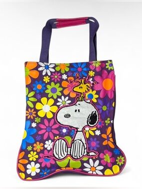 Y2K Retro groovy Snoopy and Woodstock Peanuts multicoloured tote bag ⭐️